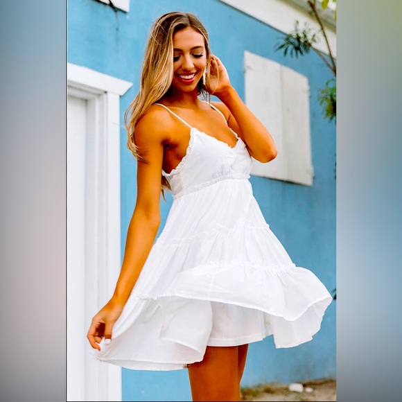 π«Άπ»-Just IN Time4Spring-White baby doll dress - Picture 1 of 6